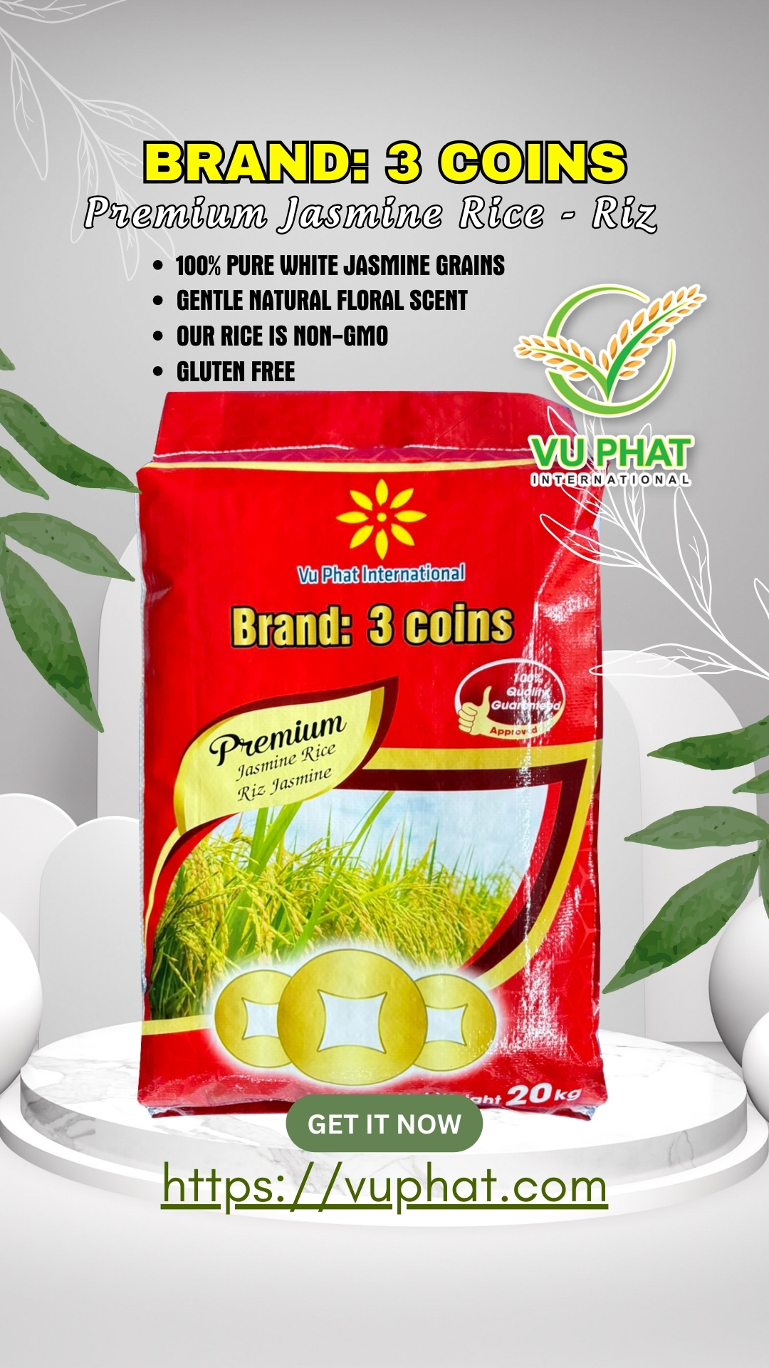 #PremiumJasmineRice #jasminebrad3coins #VuPhatInternational Co.,LTD #Vietnamriceexporter #reel #reelsfbシ #reelsfacebook #reelsfypシ #japonica #DT8 #reelsviral #reelsfb #reels #ProductIntroduct