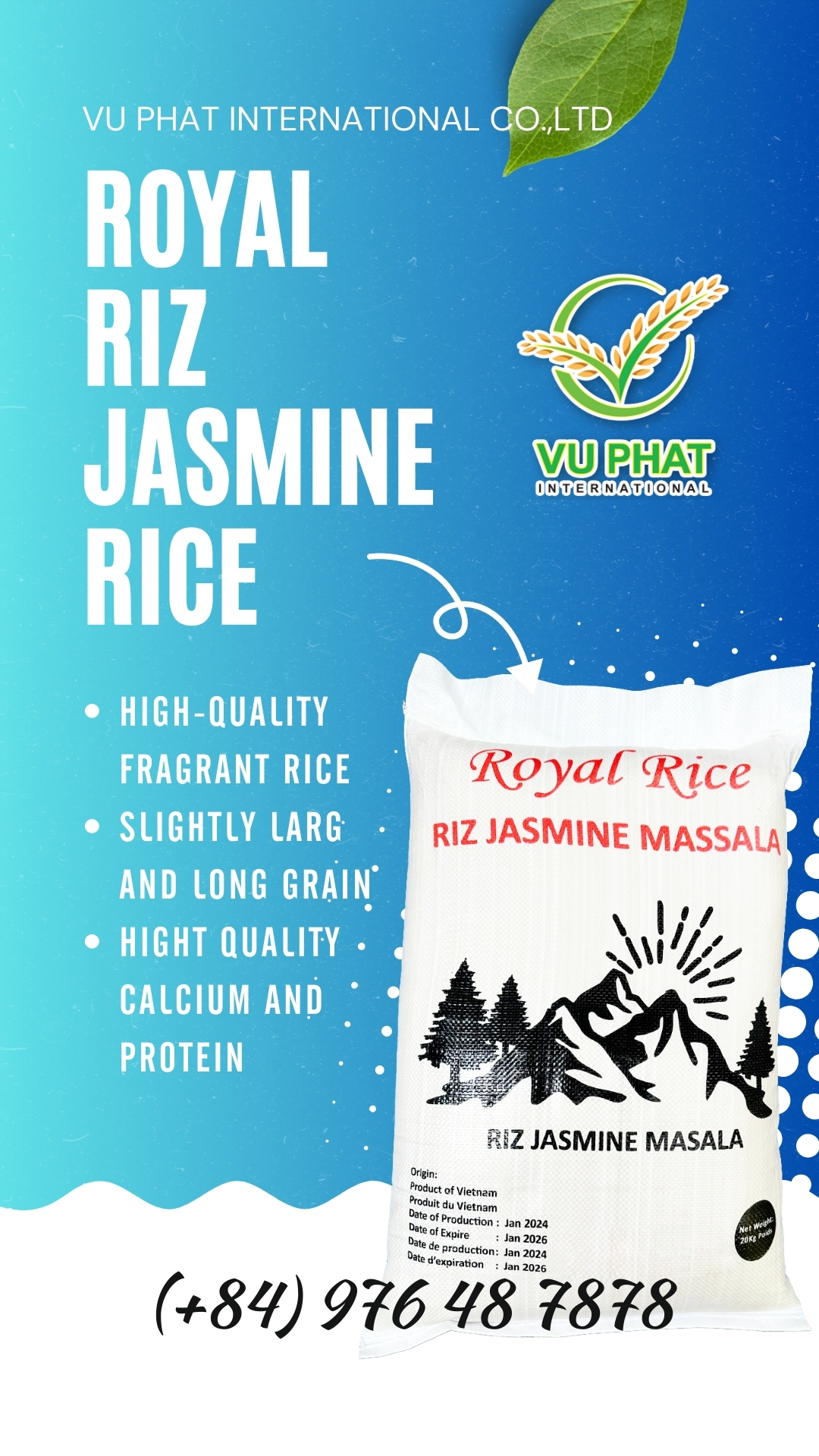 #royaljasmineric #Vuphatrice #VietnamRoundGrainRice #VuPhatInternationalcoltd # Vietnamriceexporter #vuphat.com #84976487878 #reel #reelsfbシ #reelsfacebook (2).jpg